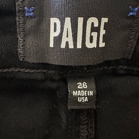 Paige Edgemont Double Zipper Mid-Rise Skinny Jeans, Black, Size 26 - Picture 10 of 12